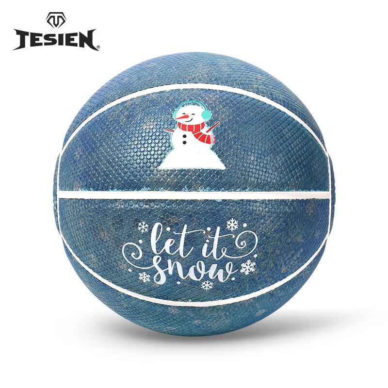 Tesin Size 5 Blue Snowman Reflective Training Basketball