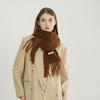 Solid color winter women's scarf woven fringed blended versatile fashion atmosphere warm thickened scarf
