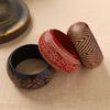 Retro Carving Wooden Bangle Wide Ethnic Style Bangle Gift Chinese Style Bracelet  Wrist Bracelets