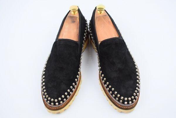 Moon's Harajuku Style Nieten Leder Slipper 25.5 Herren Schwarz(GEBRAUCHT)