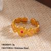 Stainless Steel Geometric Flower Color Ring Female,Fashionable, Trendy, Personalized, Hip-hop, Oil Drop Ring Accessories, Gifts