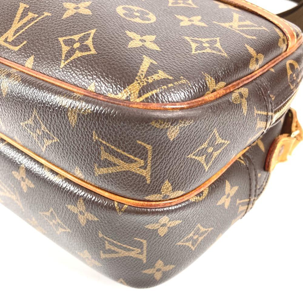 Louis Vuitton M45254 Monogram Reporter PM Crossbody Shoulder Bag Brown