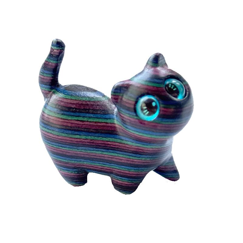 Miniature Cute Wooden Cat Desk Ornaments Office Accessories Home Decor Interior New Year 2025 Decoration Gift Event Souvenirs