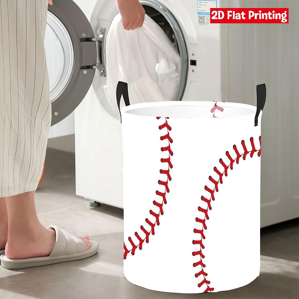 Collapsible Laundry Basket Large Round Waterproof Fabric Hamper Dirty Clothes Storage Bin Toy Organizer with Handles
