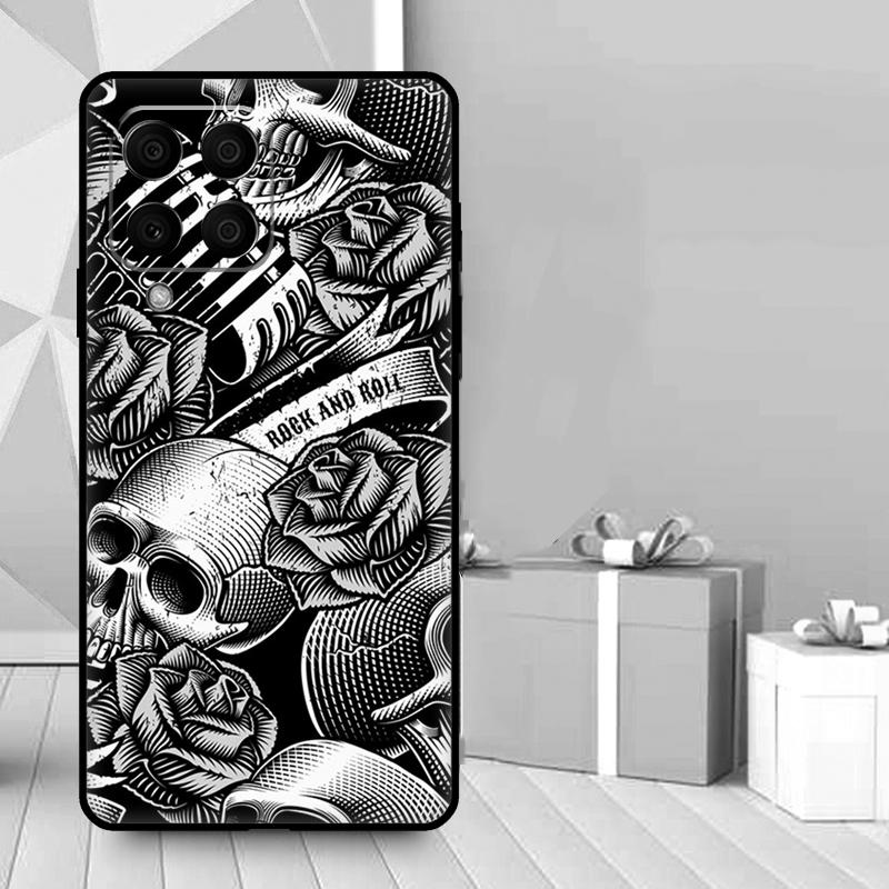 Rock and Roll Skull Case For Samsung Galaxy M56 M52 M32 M53 M16 M11 M21 M31 M35 M12 M13 M14 M15 M36 M55 M34 M54