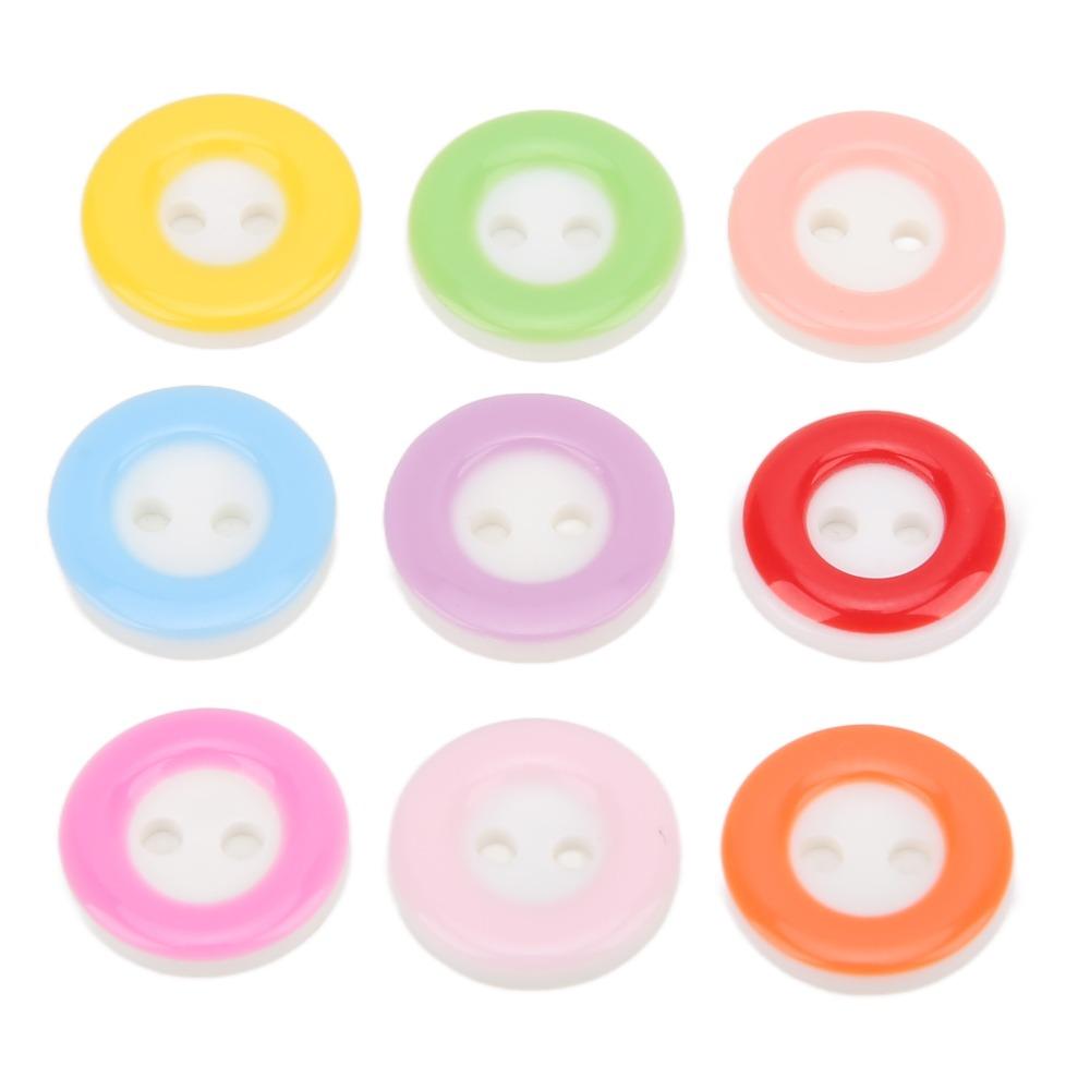 200pcs Easy-Fix Design Sewing Buttons 2 Holes Plastic Buttons Craft Buttons For Sewing Craft