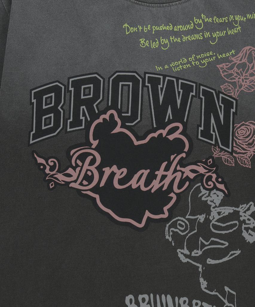 BROWNBREATH W Bb Heart Pigment Tee - Charcoal