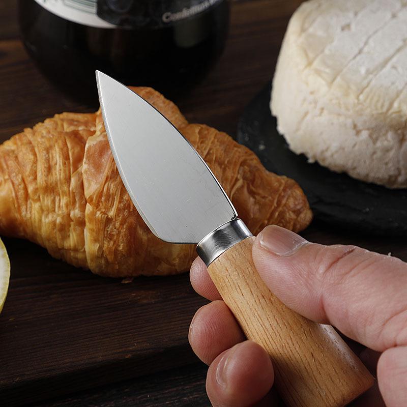 Auf Lager Gummiholzgriff Standfestes Edelstahl Käse- und Buttermesser-Set