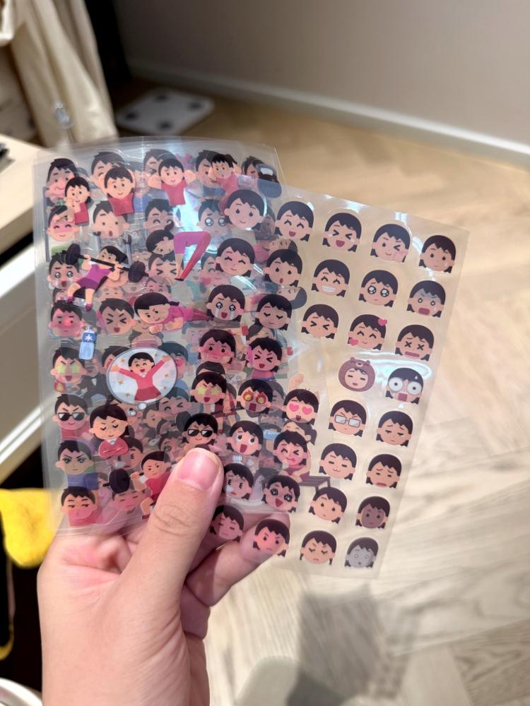 12pcs Japanese Cartoon Character Transparent Stickers INS Cute DIY Decorative Stickers for Students Journal