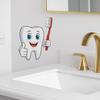 Cartoon Creative Toothbrush Bathroom Wall Sticker Self Adhesive Home Background Decor