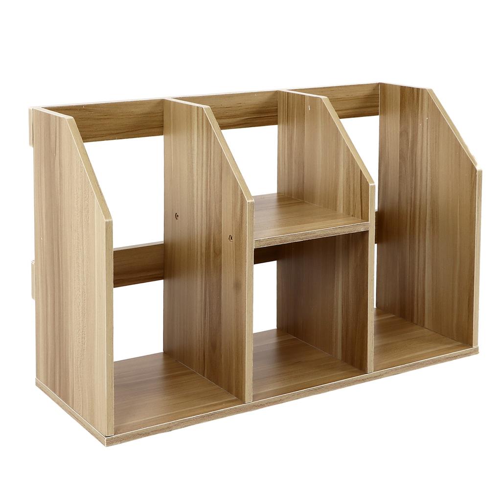 Schreibtisch-Bücherregal Mehrschichtiges Design Große Kapazität Kompakte Struktur Einfaches Holz-Bücherregal für Home-Office