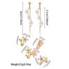5-piece fashionable and minimalist floral tassel earrings with open flower rings for women's jewelry set