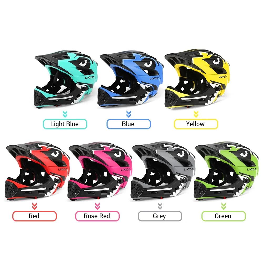 New Kids Detachable Full Face Helmet for BMX Bike Skateboarding Roller Skating Adjustable Impact-Resistant Sports Safety Gear