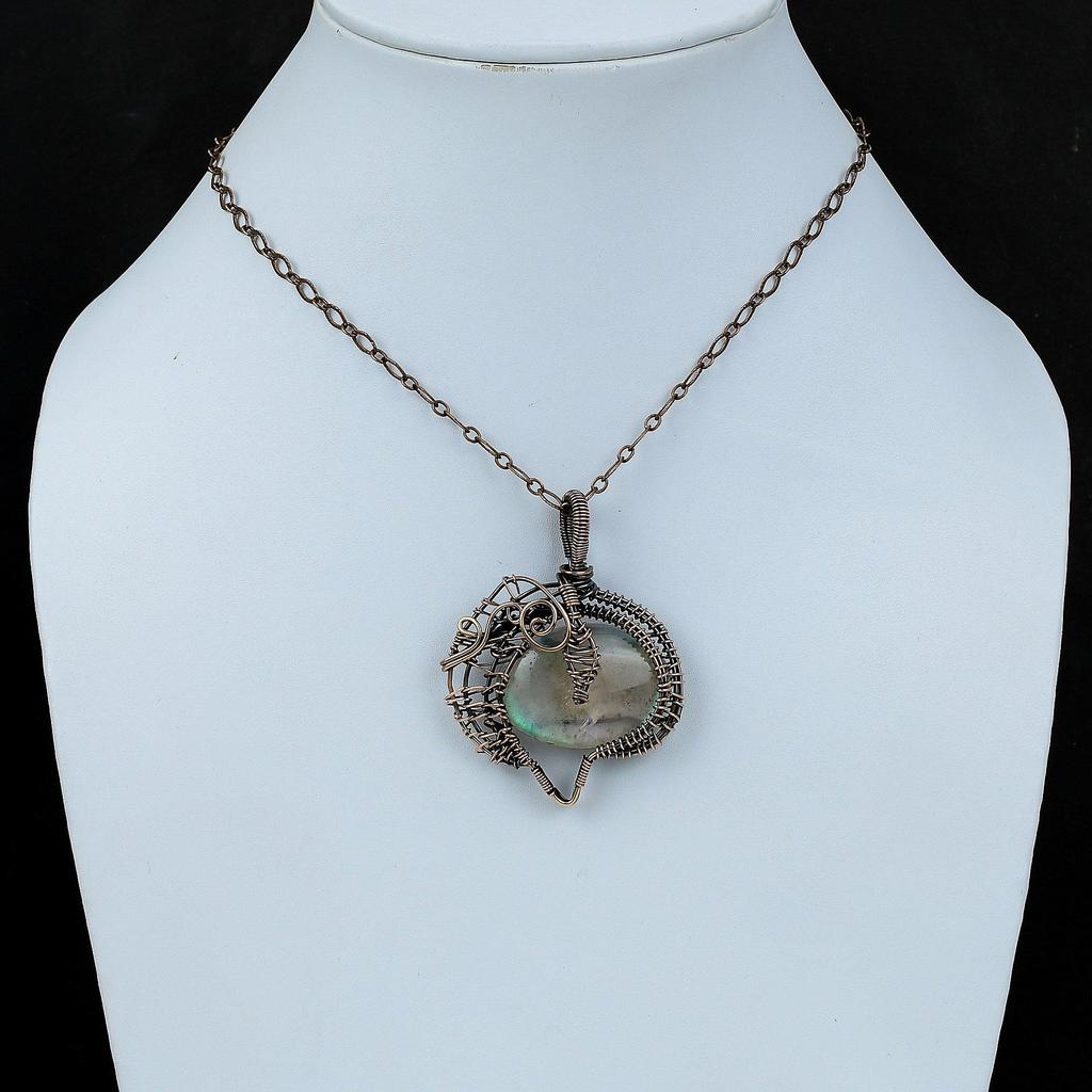 Rainbow Mystic Opal Pendant Copper Wire Wrapped Pendant Handmade Dainty Pendant Wire Wrapped Jewelry Gift For Bridal Gemstone Copper Jewelry