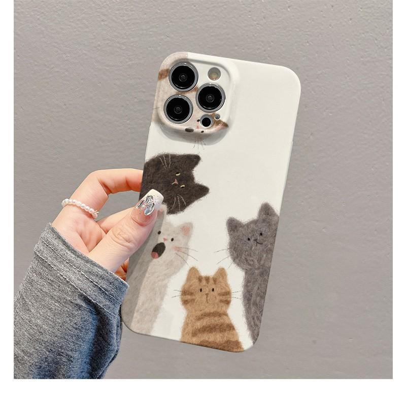 Five cats are suitable for Apple 17promax cartoon cute iPhone16Pro lens all-inclusive 15 new models