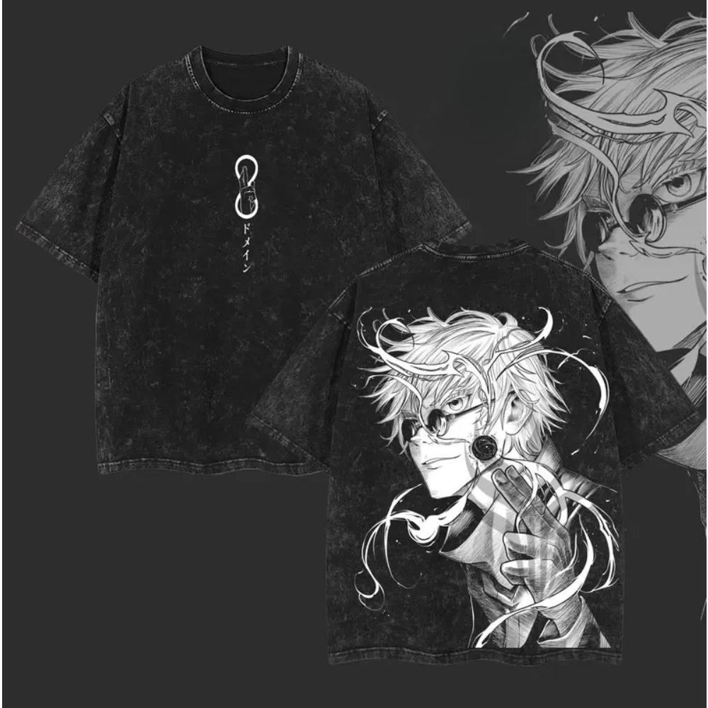 

Манга Магическая битва Годжо Сатору Принт Футболка Мужская Футболка с коротким рукавом Одежда Выстиранная хлопковая футболка Ретро Повседневная футболка Харадзюку Футболка XXL чёрный