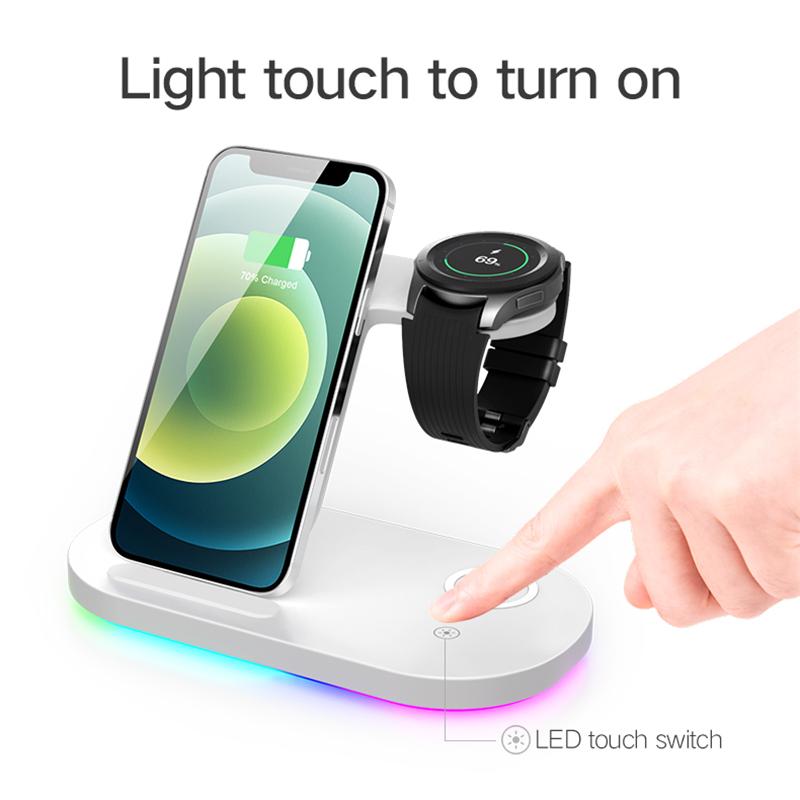 Stojan na bezdrôtové nabíjačky 15W rýchlonabíjacia stanica pre Samsung Z Fold3 Z Flip3 S21 S20 Galaxy Watch 4 3 Active 2 1 Buds Pro Live