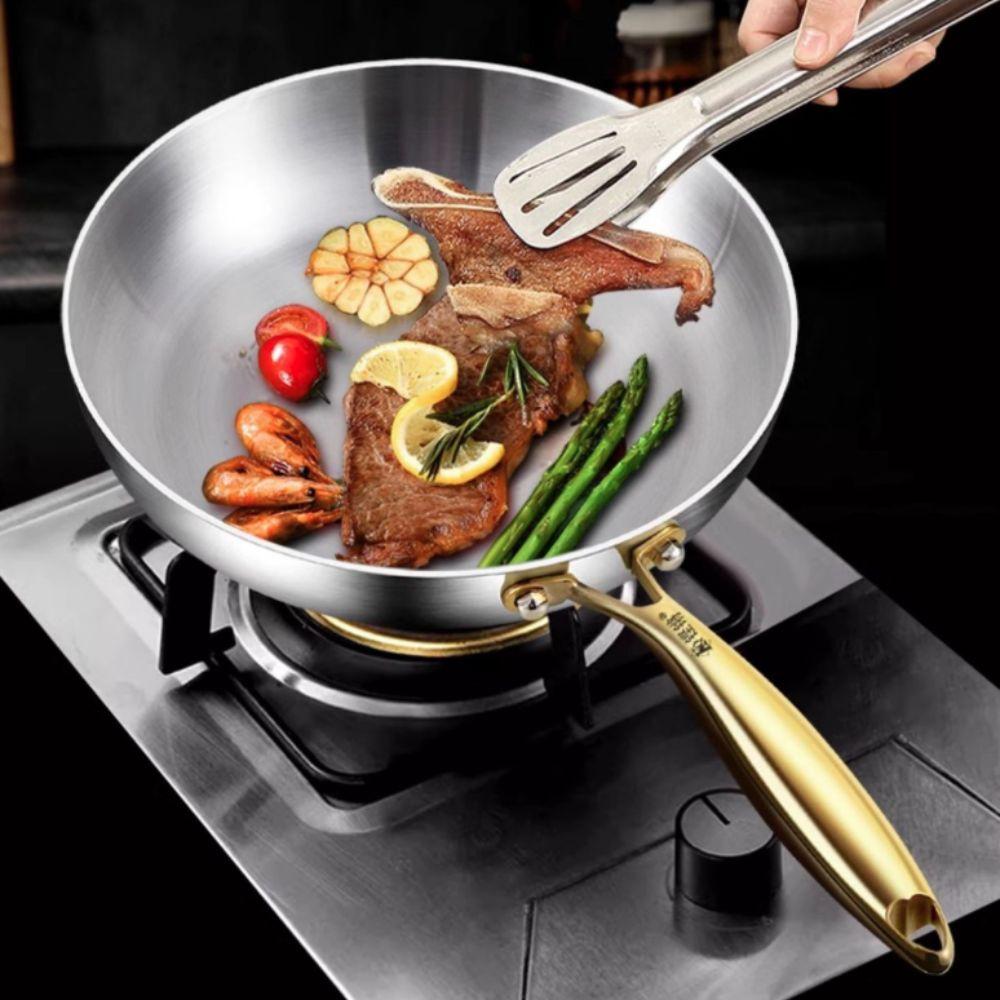 Universal Uncoated Frying Pan Non-stick Steak Skillets Household Cooking Pot  Stove