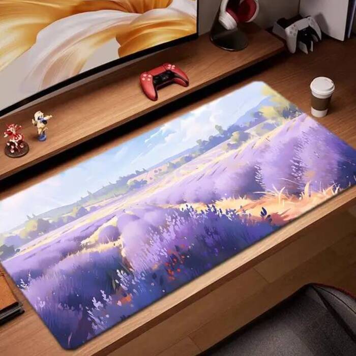 Lavender field Mouse Pad Game Accessories keyboard pad XXL large locking edge 900X400 mm table mat Gaming mousepad