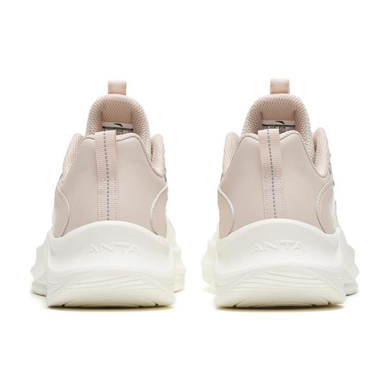 Anta Wander Abrasion Resistant Height Increasing Low top Running Shoes Women's White Pink Sneakers 922315573-7