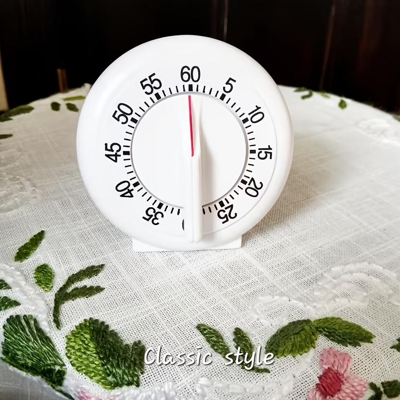 JUEMEL 1 Mechanical Timer with Loud Alarm - Battery-Free, White ABS Plastic Kitchen Timer, 60-Minute Analog Dial with Red Hour Hand белый