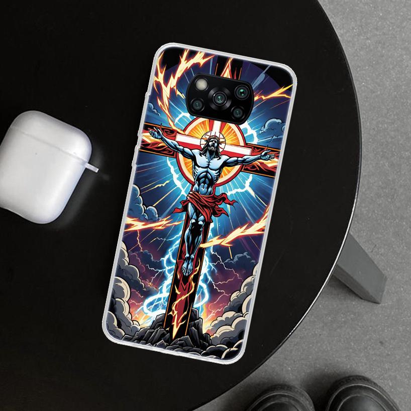 Christian Cross Design Phone Case Cover for Xiaomi Poco X6 X5 X7 Pro F7 Ultra Redmi 15C 15 13C 13 12C 12 10C 10 10A 9C 9A 9T 9 C