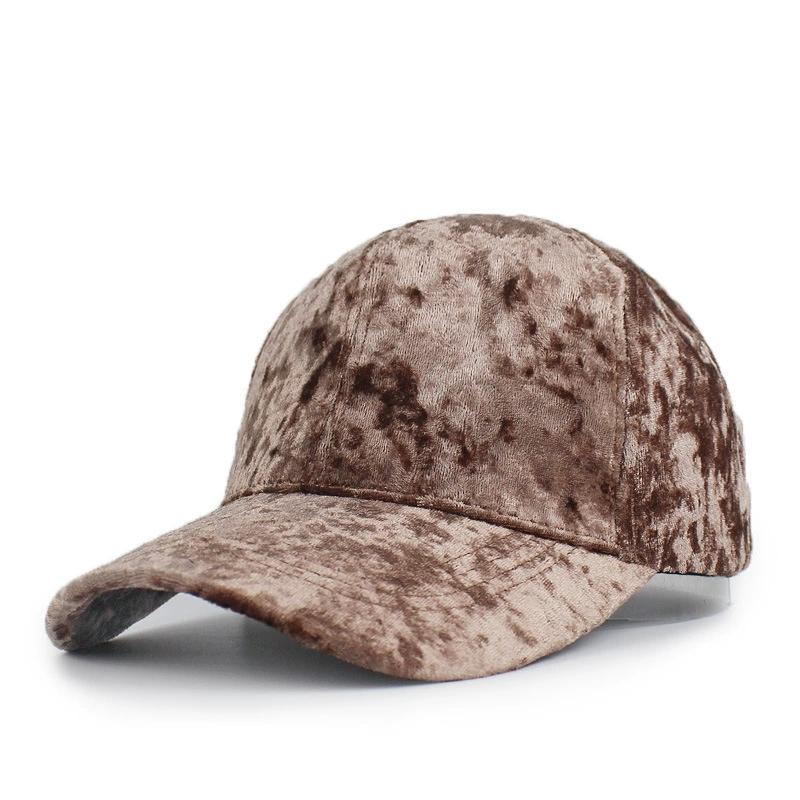 

Autumn and Winter New Korean Style Fashion Baseball Cap Solid Color Simple Velvet Soft Hip-Hop Hat Couple Style Hat шоколадний