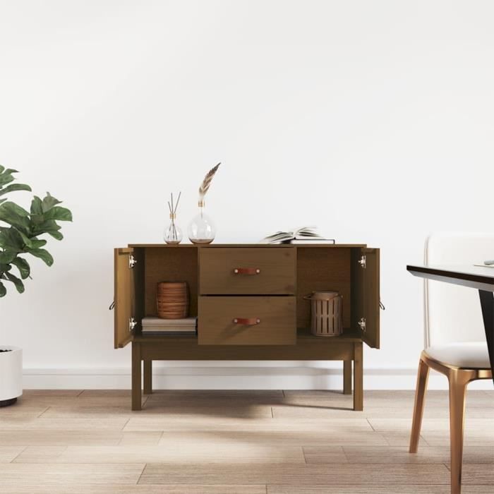 823527 vidaXL Buffet Marron miel 110x40x78 cm Bois massif de pin