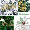 Christmas Letters Hanging Sign 3D Holes Designed Merry Christmas Gold Pendant Home Party Xmas Tree Door Hanging Decoration 2024