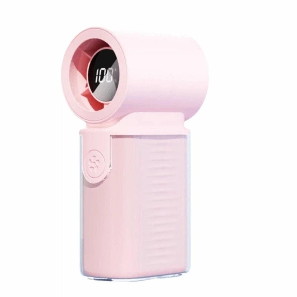 3000mAh Battery Mini Handheld Fan 5 Gear Wind Portable Pocket Fan Handheld Turbo Fan  Outdoor Use розовый