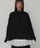RONRON Pandent Torchon Lace Pleats Shirt Black