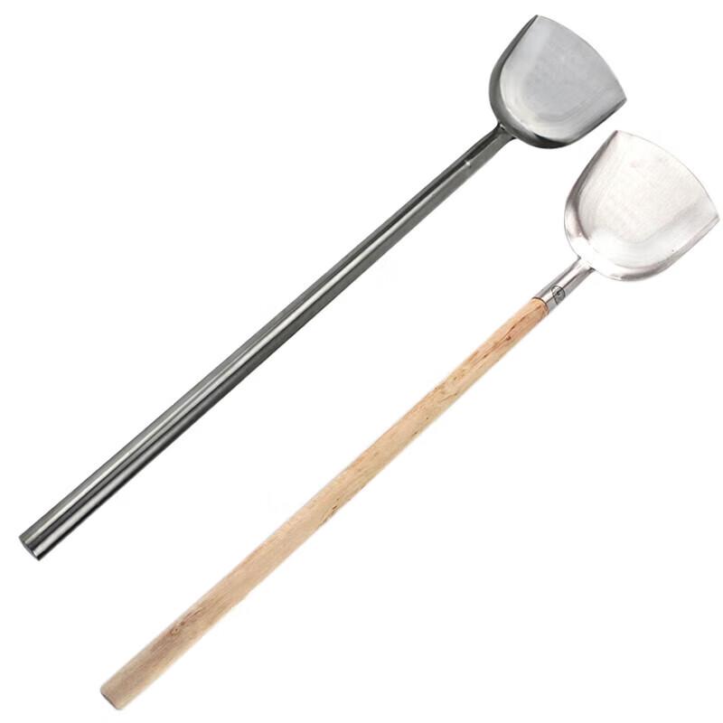 Xiyao Stainless Steel Cooking Spatula with Extended Wooden Handle