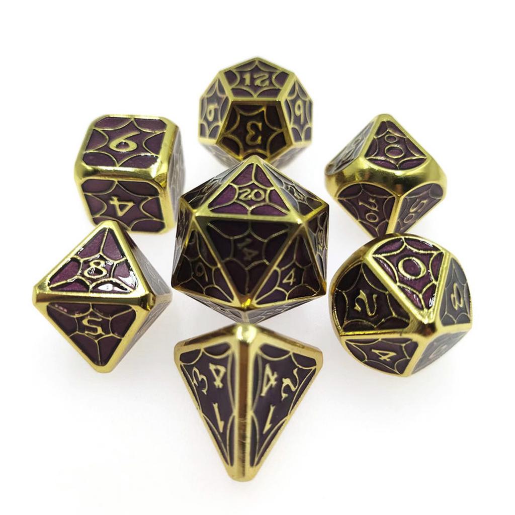 7Pcs Various Shapes Dices Different Number of Face Educational Toy Digital Number Alloy Dices Set For Party Family Game
