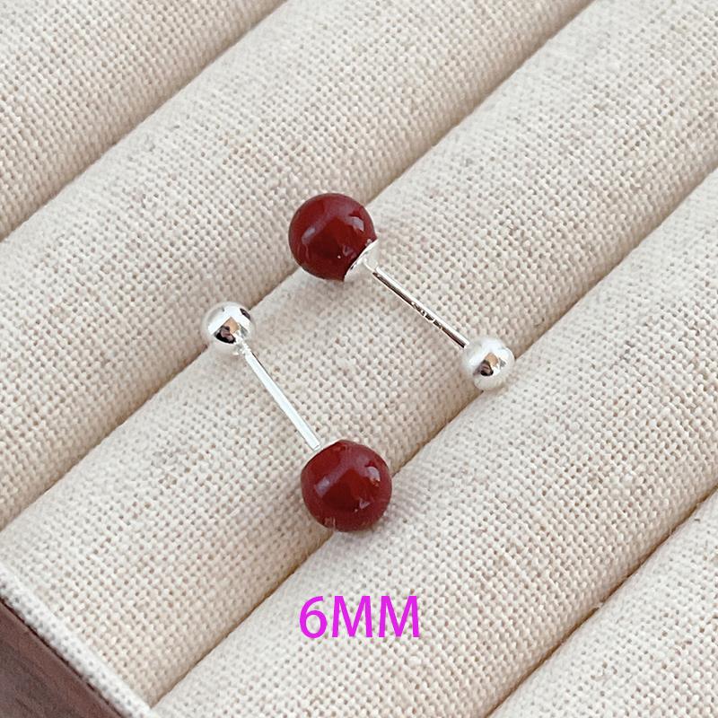 PONYKISS  Sterling Silver Minimalist Pearl Ball Stud Earrings for Women Classic Fine  Piercing Screw Bead  Accessories