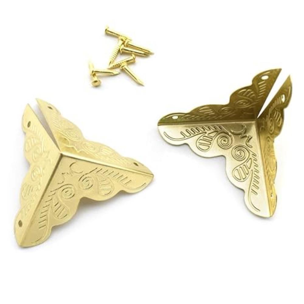 100 Stück Möbel-Eckenschutz, Antik-Bronze, dreieckige Kante, dekorativer Metall-Eckenschutz für Aufbewahrungsbox, Schmuckschatulle, Schrank, Couchtisch