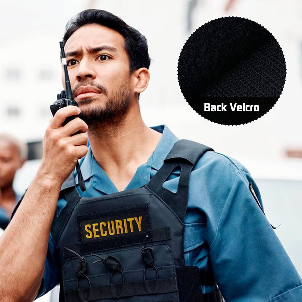 2 Embroidered Letter Safety Patches - Safety Badge Hook and Loop Patch Jacket Vest Bag Hat,2 Size