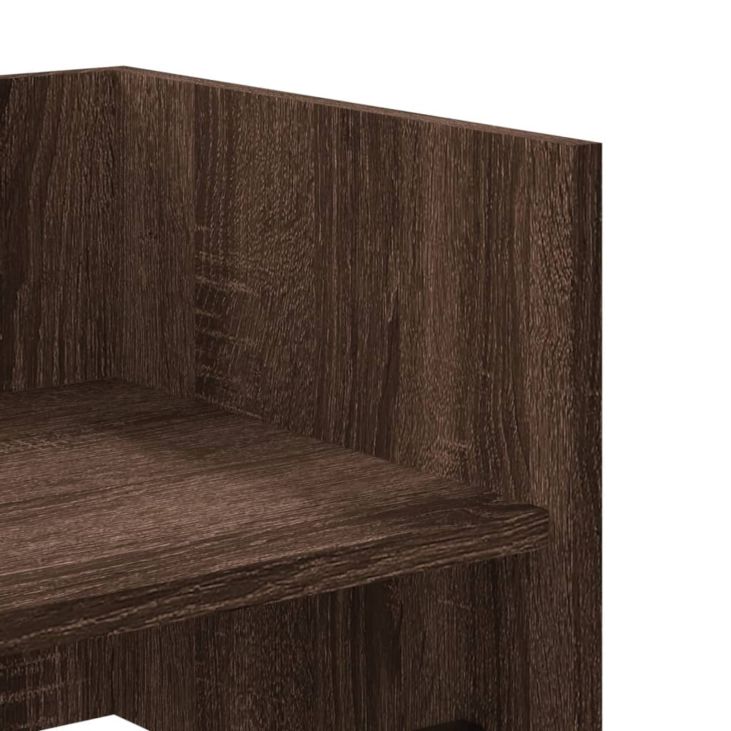 Wall Shelf Brown Oak Effect 70.5x35x30.5 Cm Engineered Wood