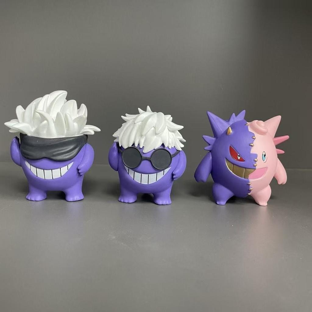 8cm Anime Gengar Cos Gojo Satoru Angel and Demon Action Figures PVC Desktop Decoration Toys Ornament Model Collection Doll Gifts