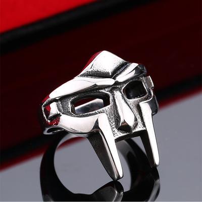 Gladiator Style Mask Ring for Men Punk Vintage Titanium Stainless Steel Ring, 11