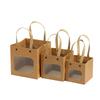 1/5pcs Clear Window Gift Bags with Handles Creative Kraft Paper Gift Box Portable Party Cake Present Package Box Wedding Decor