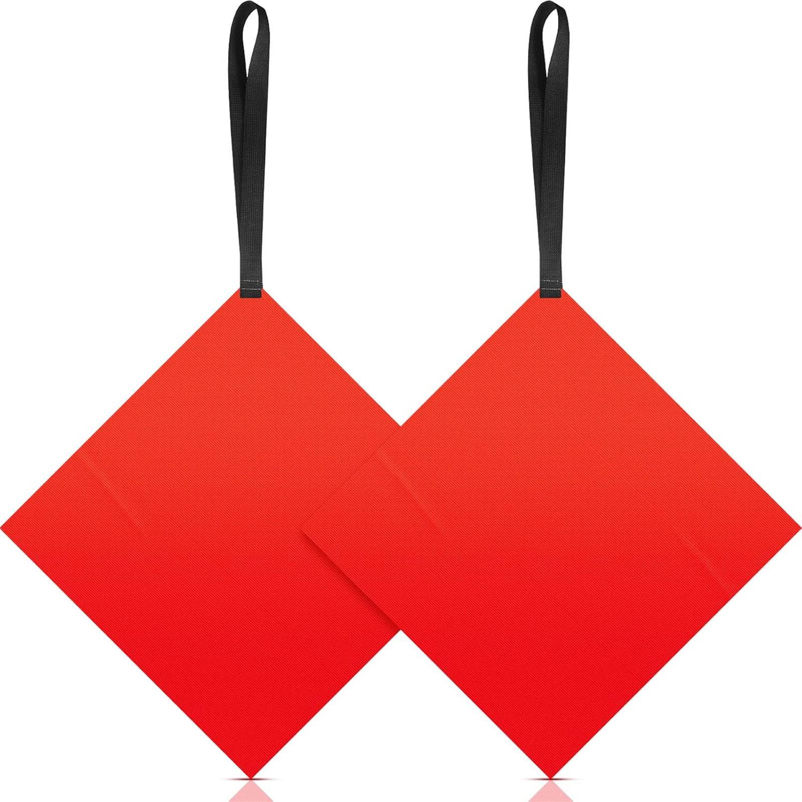 

2Pcs Kayak Warning Flags Canoes Warning Flags with Webbing Kayak Safety Travel Flags for Canoes Kayaks Boats Trucks