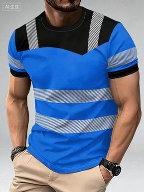 2026 Neues Sicheres Logo Color Blocking Design Cosplay Kurzarm-T-Shirts Mode Sommer Täglich Lässig Herren Damen Arbeits-T-Shirts