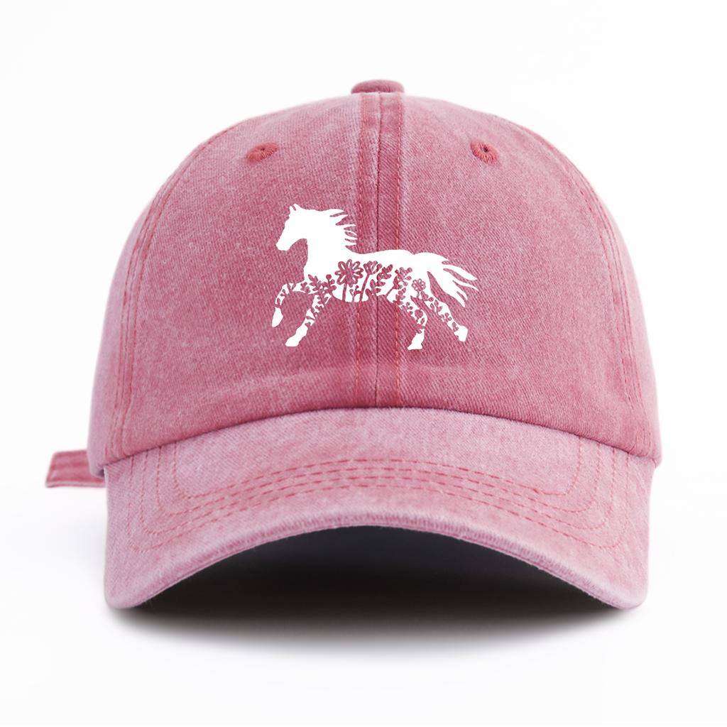 1pc Pinting Horse Print Washed Baseball Cap for Adults  Minimalist Retro Style Casual Soft Adjustable Dad Hat Perfect As Gift