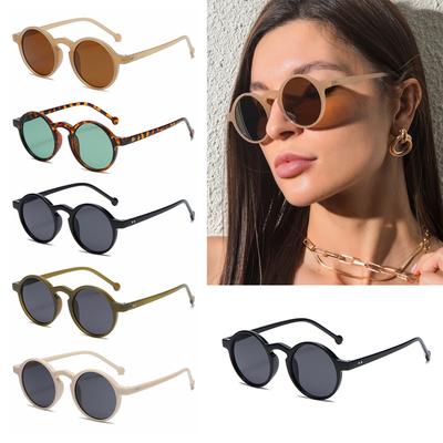 Brand Designer Driving Round Sunglasses for Women Vintage Sun Glasses Leopard Black Glasses Eyewear