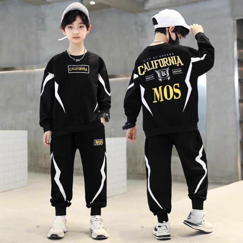 

Детская одежда Мужская одежда Весна и осень Костюмы, свитера для мальчиков больших размеров, повседневный костюм-двойка в стиле вестерн 140