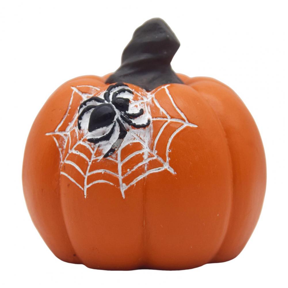 Resin Pumpkin Decoration Spooky Halloween Pumpkin Figurine Cute Farmhouse Decoration for Home Mantel Front Door