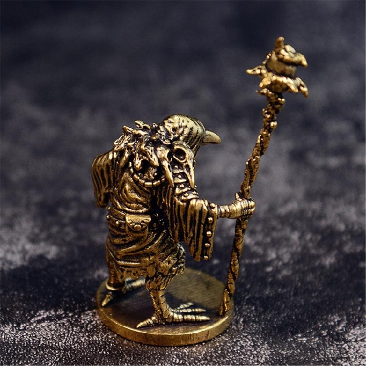 Enchanting Brass Wizard Figurine Artistic Centerpiece For Bookshelves Mantels Or Festival