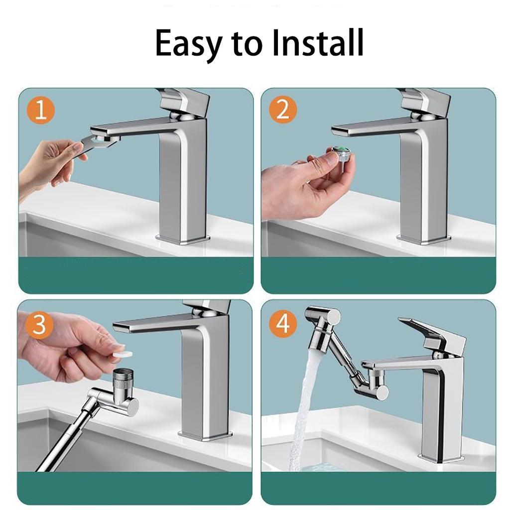 Swivel Faucet Attachment Rotatable Faucet Aerator Sink Extender Robotic Arm Water Nozzle Faucet  with 2 Water Outlet Modes