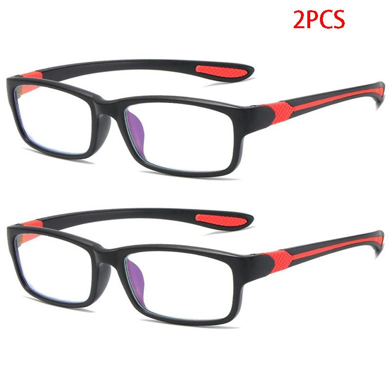 1/2PCS Anti Blue Light Reading Glasses TR90 Frame for Men Women Sports Presbyopia Eyewear +100 To +400 Black Red