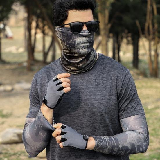 1 Set Solar Fan Hat with Arm Sleeves Neck Gaiter UV Protection USB Rechargeable Foldable Men Women Outdoor Fishing Hiking Cooling Fan Sun Hat